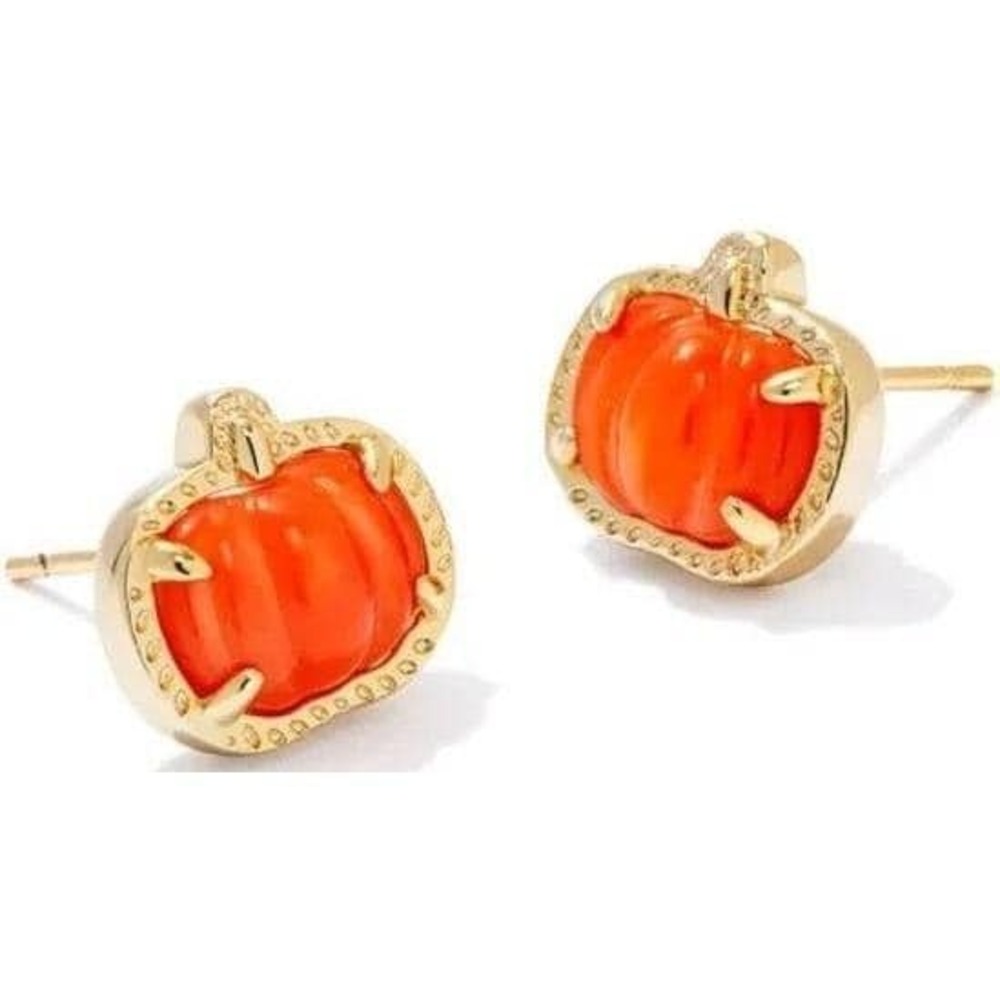 NWT Kendra Scott Adorable Pumpkin Earrings / Dustbag Included / MSRP $75